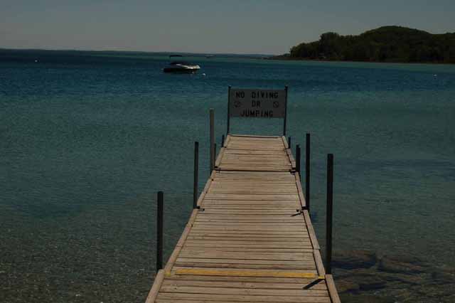 Herston Beach pier over East Traverse Bay